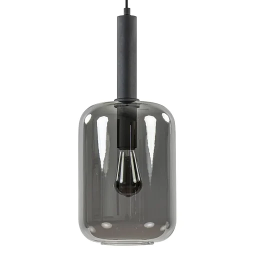 Grote hanglamp Lekar zwart met smoke glas>Straluma Clearance