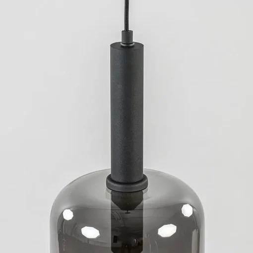 Grote hanglamp Lekar zwart met smoke glas>Straluma Clearance