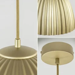 Grote hanglamp mat goud met relief 50 cm></noscript>Straluma