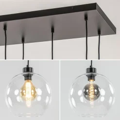 Grote hanglamp zwart 11- lichts multipendel helder glas></noscript>Straluma Best