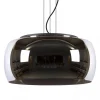 Grote hanglamp zwart met smoke glazen kap>Straluma Online