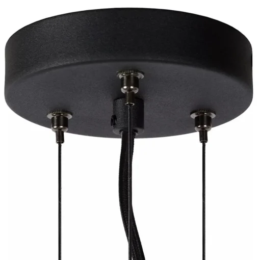 Grote hanglamp zwart met smoke glazen kap>Straluma Online