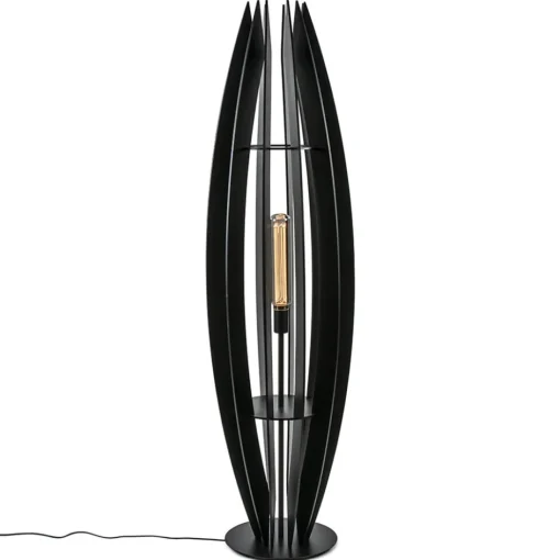 Grote houten vloerlamp mat zwart>Straluma Sale