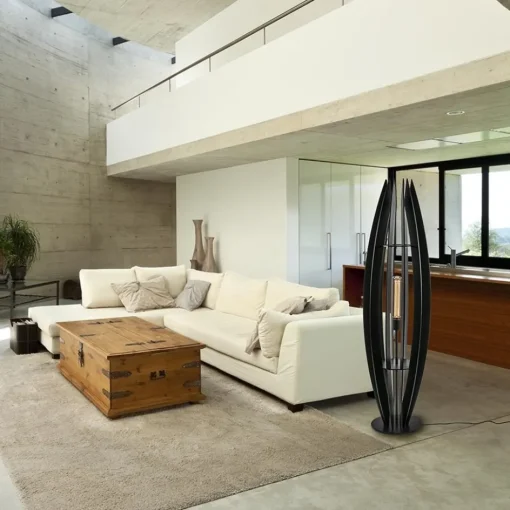 Grote houten vloerlamp mat zwart>Straluma Sale