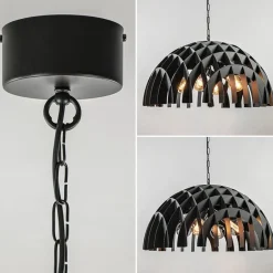Grote koepel hanglamp Dome mat zwart metaal></noscript>Straluma New