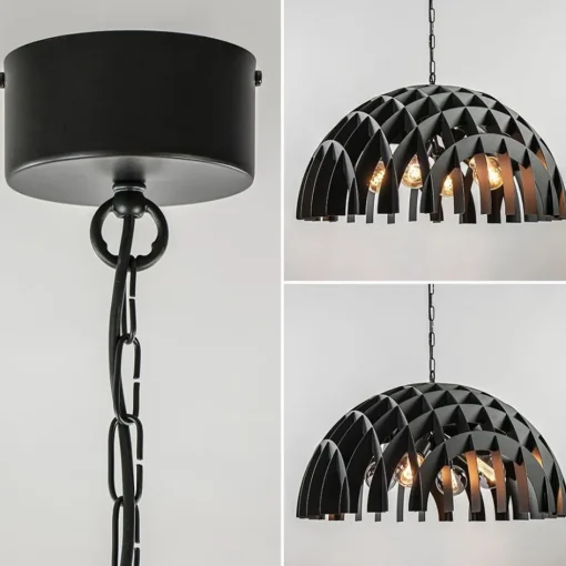 Grote koepel hanglamp Dome mat zwart metaal>Straluma New