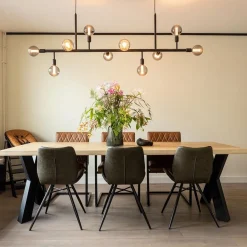 Grote 10-lichts eettafelhanglamp zwart exclusief lichtbronnen></noscript>Straluma Sale