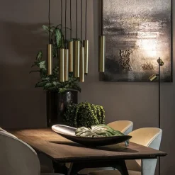 Grote 8-lichts hanglamp cilinder zwart met goud></noscript>Straluma Sale