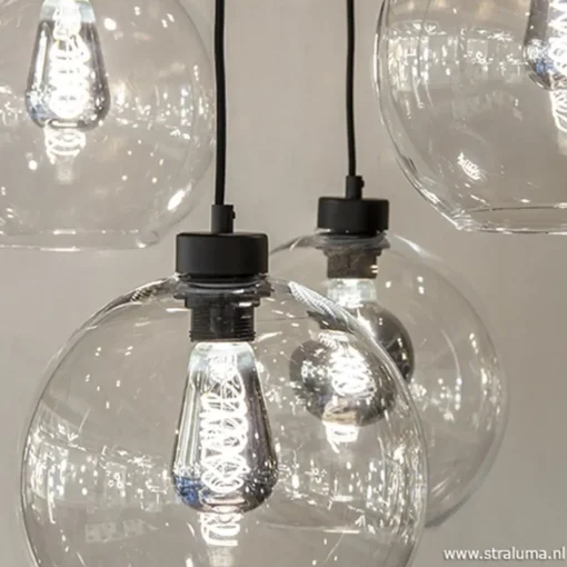 Grote 8-lichts multipendel/ hanglamp met helder glas>Straluma Hot