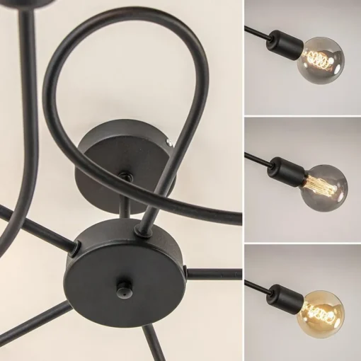 Grote 5-lichts plafondlamp zwart exclusief lichtbronnen>Straluma Clearance