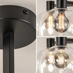 Grote 5-lichts plafondlamp helder glas></noscript>Straluma