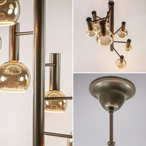 Grote 7-lichts Vide hanglamp brons>Straluma Hot