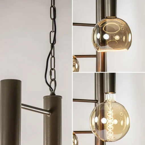 Grote 7-lichts Vide hanglamp brons>Straluma Hot