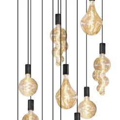 Grote 12-lichts videlamp mat zwart met zwarte pendels></noscript>Straluma Sale