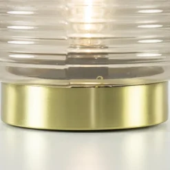 Grote Lipa tafellamp batterijen warm licht grijs ribbel glas></noscript>Straluma