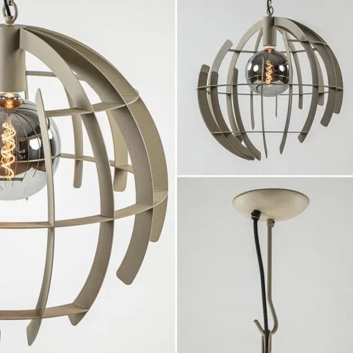 Grote metalen hanglamp Terra quartz 60 cm>Straluma Best