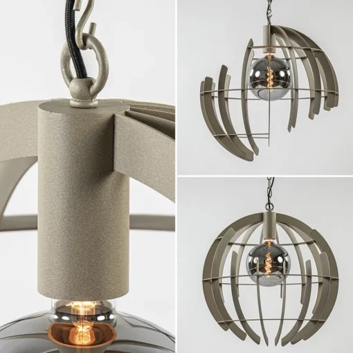 Grote metalen hanglamp Terra quartz 60 cm>Straluma Best