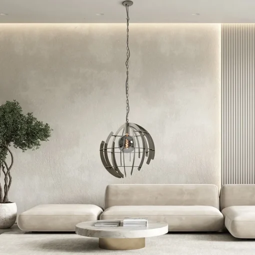 Grote metalen hanglamp Terra quartz 60 cm>Straluma Best