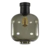 Grote plafondlamp smoke glas met mat zwart>Straluma Sale
