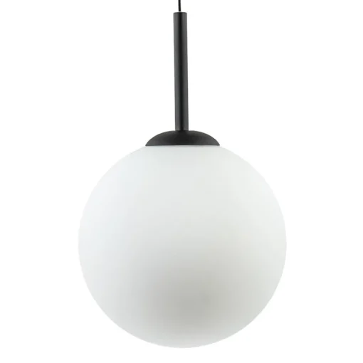 Grote retro hanglamp opaal glas met zwart>Straluma