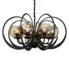Grote ronde hanglamp metaal  met smoke glas en spot>Straluma Discount