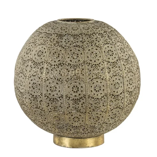 Grote tafellamp antiek messing met decoratief dessin>Straluma Best