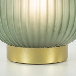 Grote tafellamp op batterij Tajera donker groen/goud></noscript>Straluma