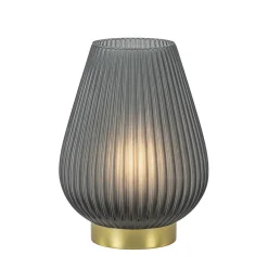 Grote tafellamp Tajera op batterij mat grijs/goud L&L>Straluma