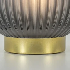 Grote tafellamp Tajera op batterij mat grijs/goud L&L></noscript>Straluma