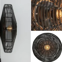 Grote wandlamp Mataka donker bruin rotan inclusief snoer><noscript><img width=