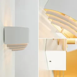 Half ronde wandlamp wit met goud></noscript>Straluma