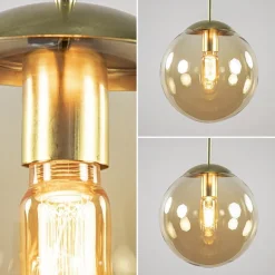 Hanglamp amber glazen bol 25 cm met messing></noscript>Straluma Discount