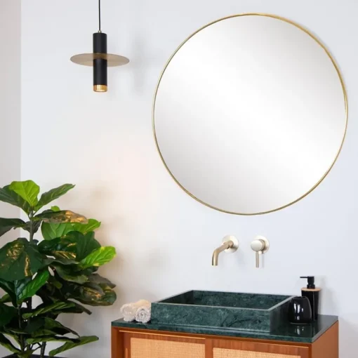 Hanglamp badkamer zwart met brons IP44>Straluma New