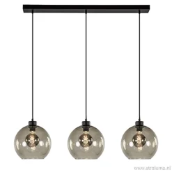 Hanglamp balk 3L smoke bolglas>Straluma Clearance