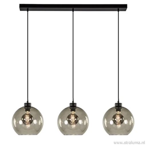 Hanglamp balk 3L smoke bolglas>Straluma Clearance