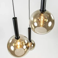 Hanglamp Bella 3L rond zwart+smoke glas></noscript>Straluma Best