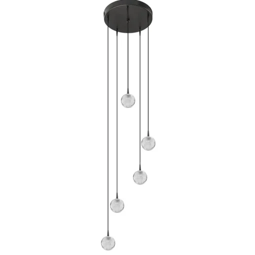 Hanglamp Bubbles 5L rond zwart/helder dtw>Straluma Clearance