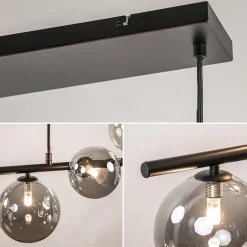 Hanglamp Calcio 9l zwart + smoke glas></noscript>Straluma Outlet