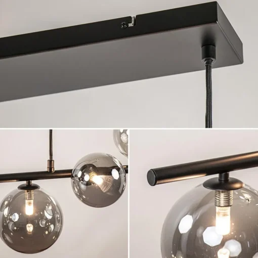 Hanglamp Calcio 9l zwart + smoke glas>Straluma Outlet