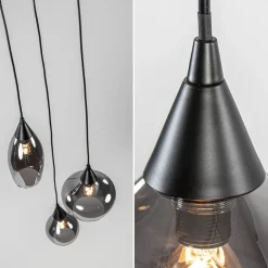Hanglamp Cambio 3L rond zwart smoke glas></noscript>Straluma Sale
