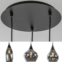 Hanglamp Cambio 3L rond zwart smoke glas></noscript>Straluma Sale