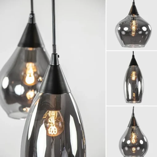 Hanglamp Cambio 6L zwart + smoke glas mix>Straluma