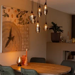Hanglamp Cambio 6L zwart + smoke glas mix></noscript>Straluma