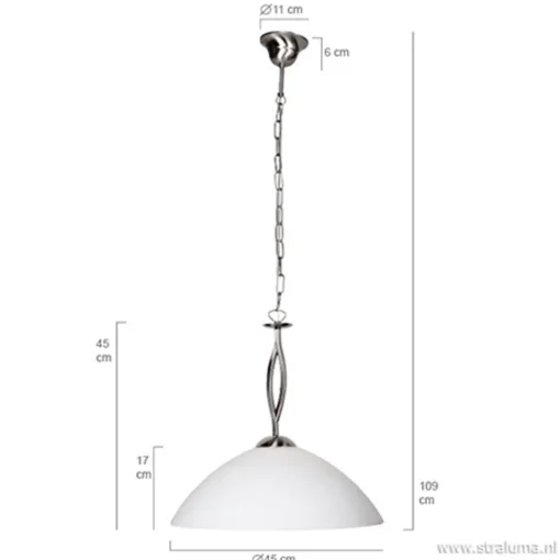 Hanglamp Capri staal/glas woonkamer>Straluma Online