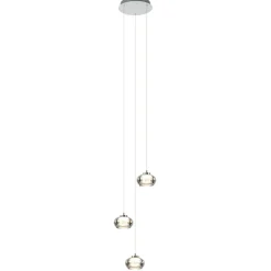 Hanglamp chroom/smoke glas 3-lichts>Straluma Best