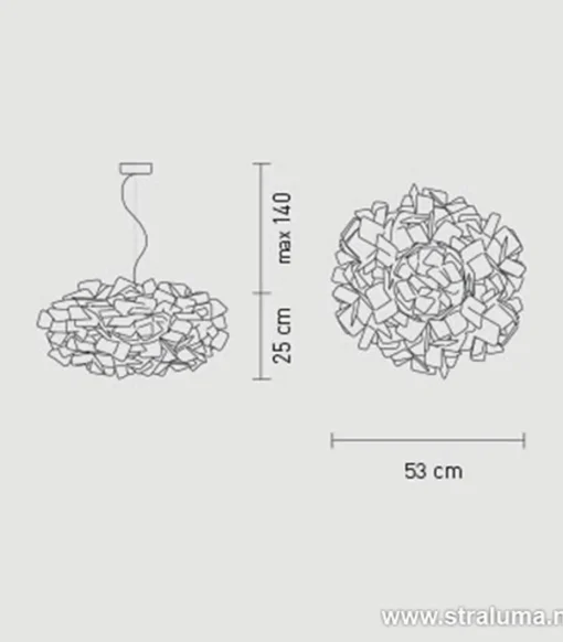 Hanglamp Clizia 53cm fumé>Straluma Online