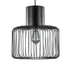 Hanglamp draad cilinder zwart met klos>Straluma