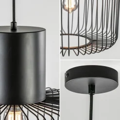 Hanglamp draad cilinder zwart met klos></noscript>Straluma