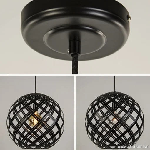 Hanglamp Emma bol zwart 50cm>Straluma Outlet