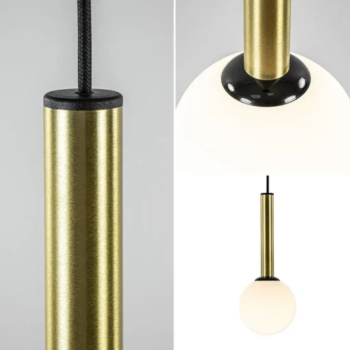 Hanglamp Globe 3L rond zwart/goud/wit>Straluma Hot